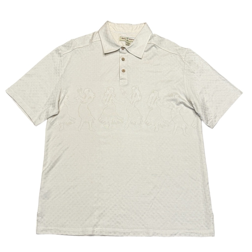 Tommy Bahama Silk Hawaiian Hula Girls Polo Shirt Men’s Sz XL